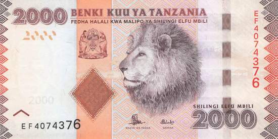 2000 Schillings Tansania P.42b 2015